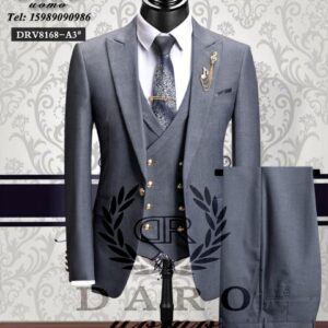 Golden button Turkish Daro 3pcs men’s suit